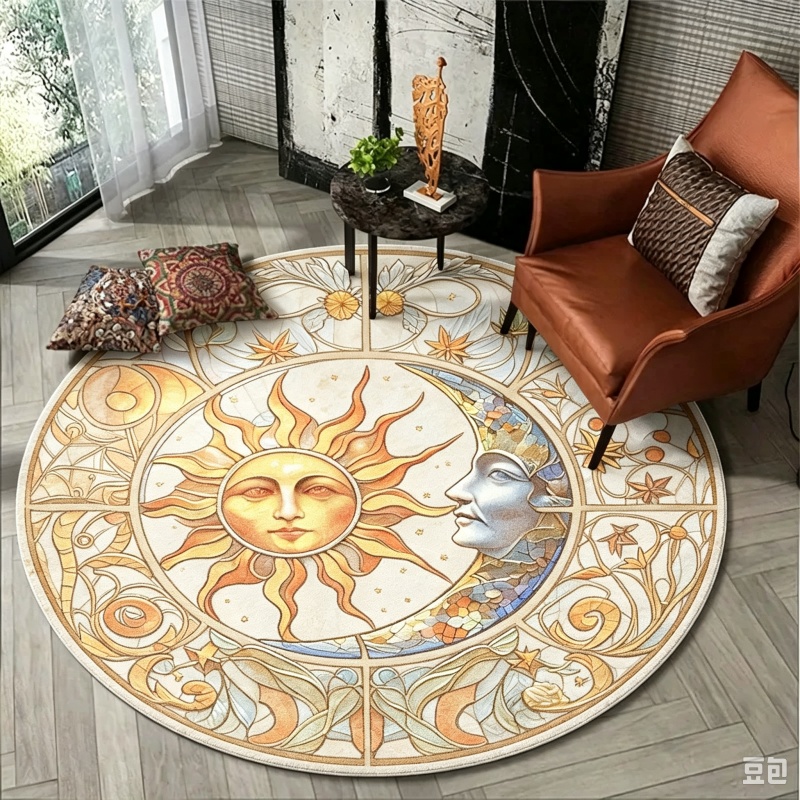 Sun Moon Mystical Round Rug, S - Commercial Glass Printing review and price