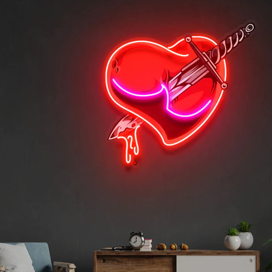 Love Hands Neon Artwork Neon L - Commercial Glass Printing review and price